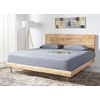 SAFAVIEH Couture Home Collection Marigold Mid-Century Natural Wood/Brass Hairpin Leg Queen Bed(Natural/Brass)