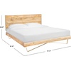 SAFAVIEH Couture Home Collection Marigold Mid-Century Natural Wood/Brass Hairpin Leg Queen Bed(Natural/Brass)