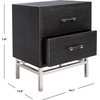 SAFAVIEH Couture Home Collection Ranger Faux Raffia 2-Drawer Nightstand, Black/Silver(Black / Silver)