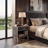 Safavieh Couture Home Tammy Black and Silver Faux Shagreen 1-drawer Nightstand