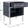 Safavieh Couture Home Tammy Black and Silver Faux Shagreen 1-drawer Nightstand
