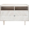 SAFAVIEH Couture Collection Cora Rose White Wash and White Marble 2-Drawer Nightstand(White Washed)