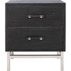 SAFAVIEH Couture Home Collection Ranger Faux Raffia 2-Drawer Nightstand, Black/Silver(Black / Silver)
