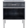Safavieh Couture Home Tammy Black and Silver Faux Shagreen 1-drawer Nightstand