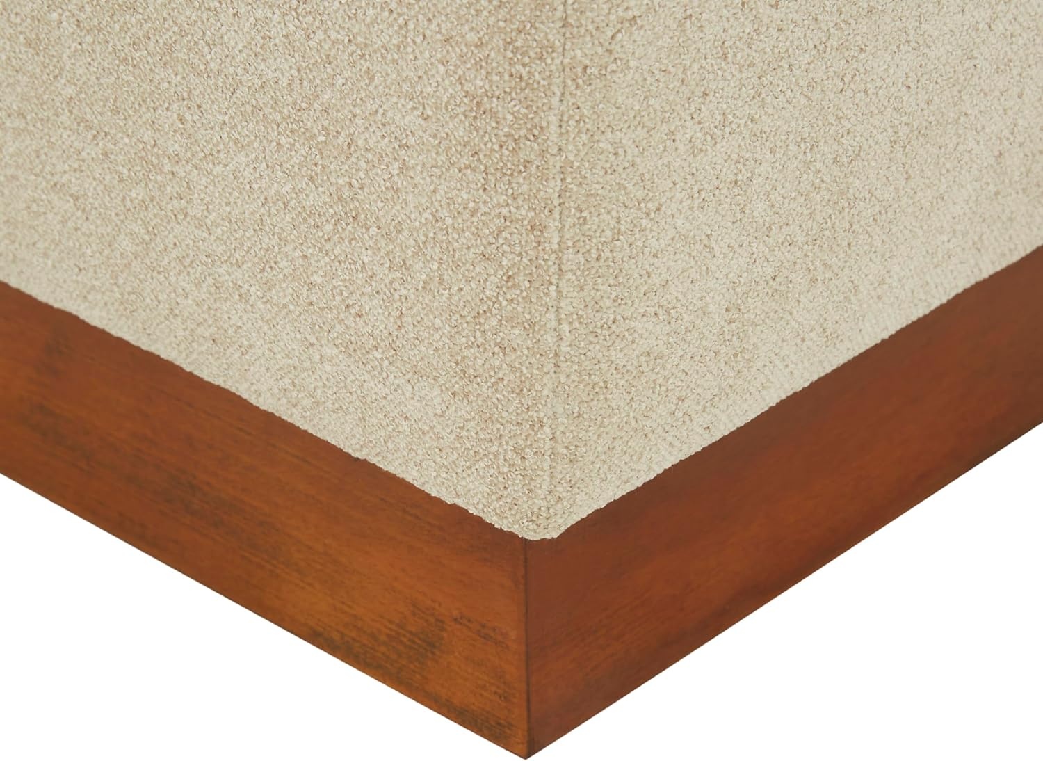 image:imageSAFAVIEH Couture Collection Natalya Dark Brown BoucleWalnut Brown Square Ottoman Fully AssembledTanWalnut
