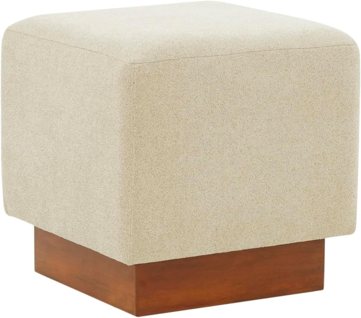 image:imageSAFAVIEH Couture Collection Natalya Dark Brown BoucleWalnut Brown Square Ottoman Fully AssembledTanWalnut