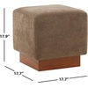 SAFAVIEH Couture Collection Natalya Dark Brown Boucle/Walnut Brown Square Ottoman (Fully Assembled)(Dark Brown/Walnut)