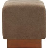 SAFAVIEH Couture Collection Natalya Dark Brown Boucle/Walnut Brown Square Ottoman (Fully Assembled)(Dark Brown/Walnut)