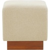 SAFAVIEH Couture Collection Natalya Dark Brown Boucle/Walnut Brown Square Ottoman (Fully Assembled)(Tan/Walnut)