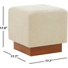 SAFAVIEH Couture Collection Natalya Dark Brown Boucle/Walnut Brown Square Ottoman (Fully Assembled)(Tan/Walnut)